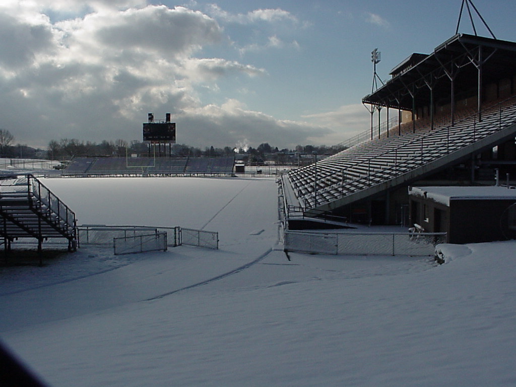 Paul Brown Tiger Stadium under snow