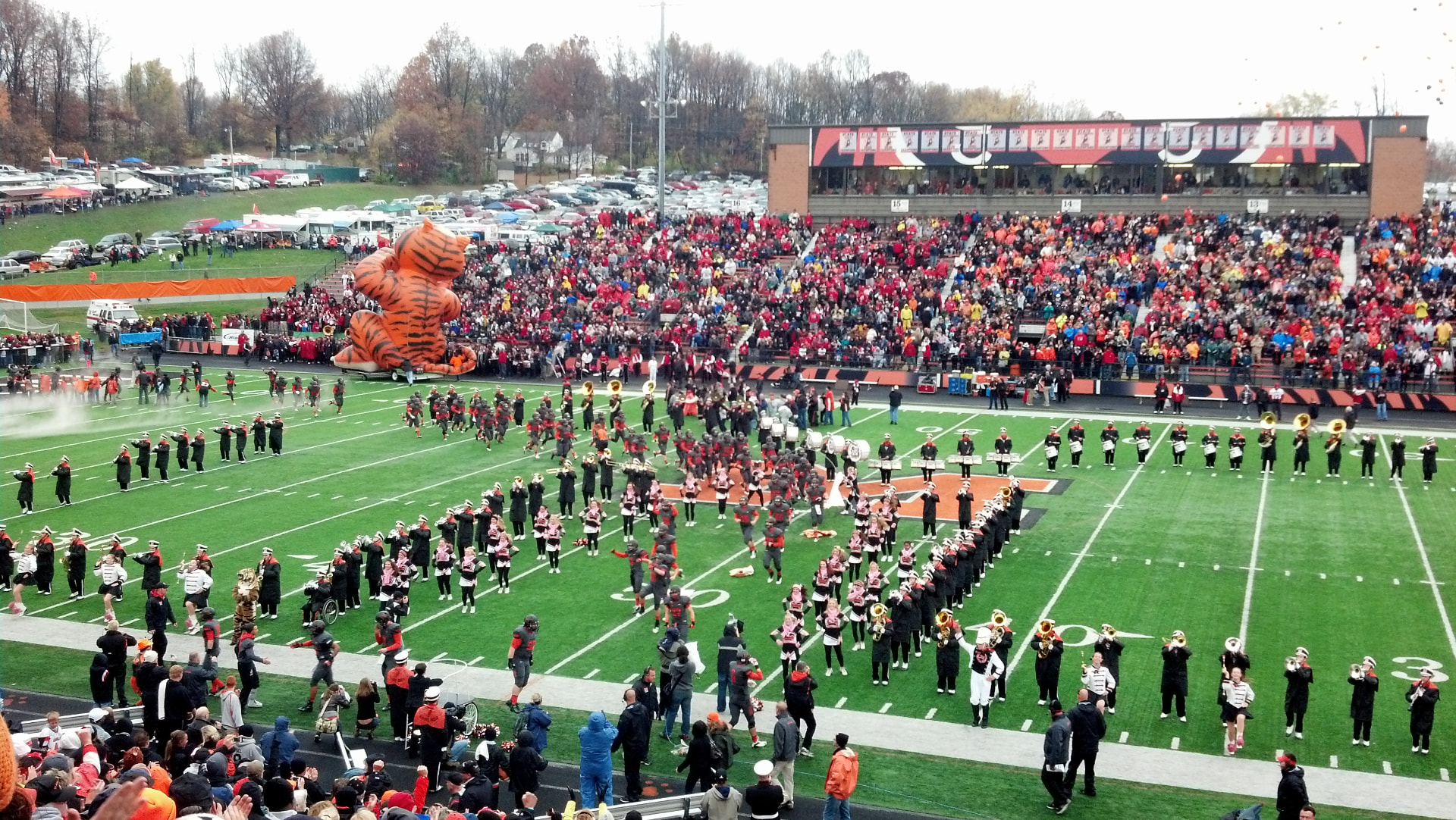 Band and Tigers take the field vs. McKinley, 2012